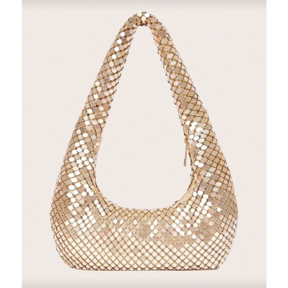 Elegant Gold Sequin Shoulder Bag